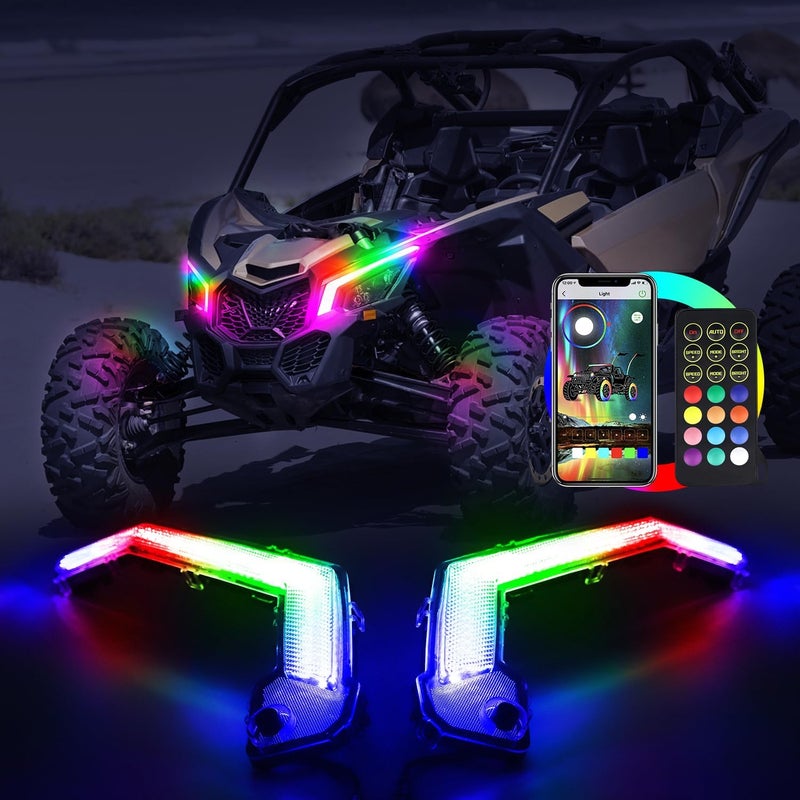 Beatto X3 Turn Signal Fang Light With Chasing Color,Front Signature Accent Light Fit for Can-Am Max R Maverick X3 R XDS XRS 2017-2024 - Image 1